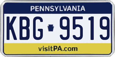 PA license plate KBG9519