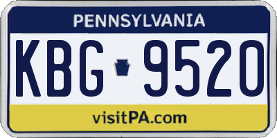 PA license plate KBG9520