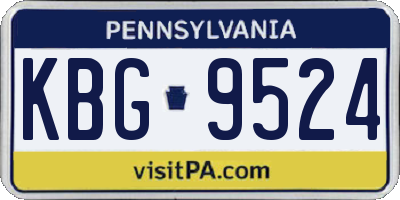 PA license plate KBG9524