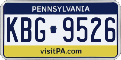 PA license plate KBG9526