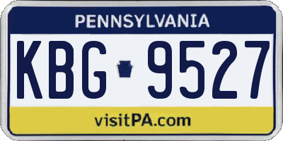 PA license plate KBG9527