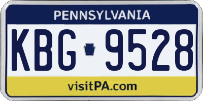 PA license plate KBG9528