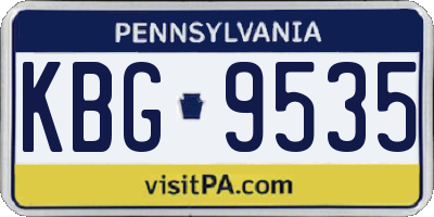 PA license plate KBG9535
