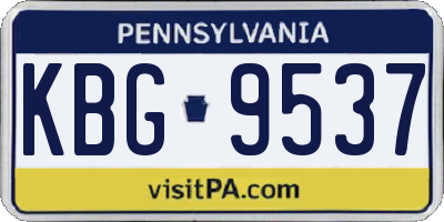 PA license plate KBG9537