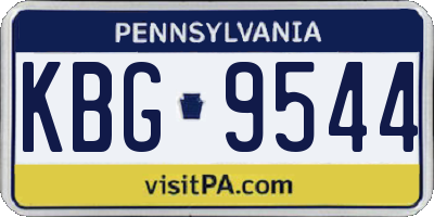PA license plate KBG9544