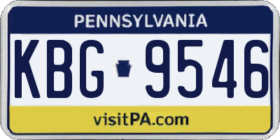 PA license plate KBG9546