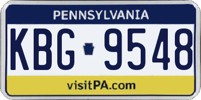 PA license plate KBG9548