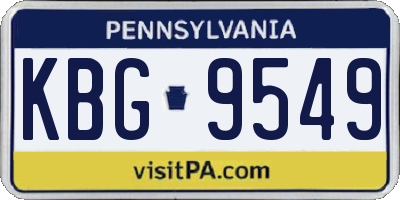 PA license plate KBG9549