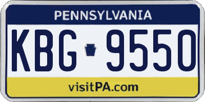 PA license plate KBG9550