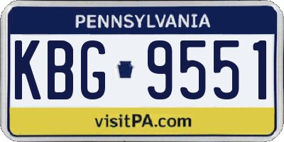 PA license plate KBG9551