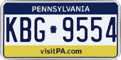 PA license plate KBG9554