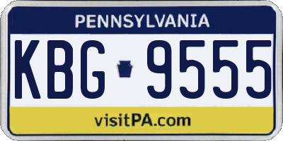 PA license plate KBG9555