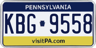 PA license plate KBG9558