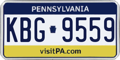PA license plate KBG9559