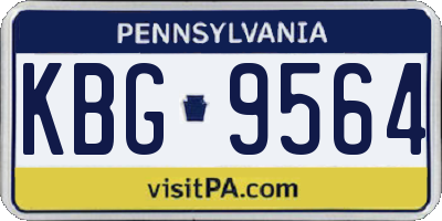 PA license plate KBG9564