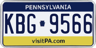 PA license plate KBG9566