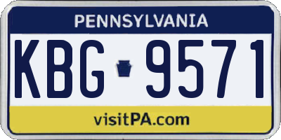 PA license plate KBG9571