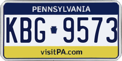 PA license plate KBG9573