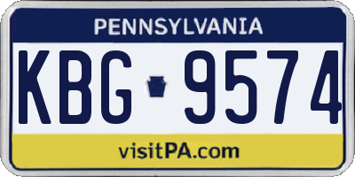 PA license plate KBG9574