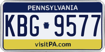PA license plate KBG9577