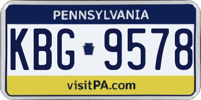 PA license plate KBG9578