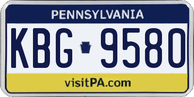 PA license plate KBG9580