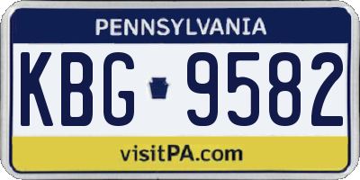 PA license plate KBG9582