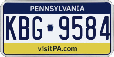 PA license plate KBG9584