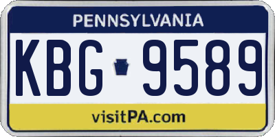 PA license plate KBG9589