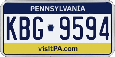 PA license plate KBG9594