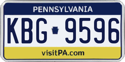 PA license plate KBG9596
