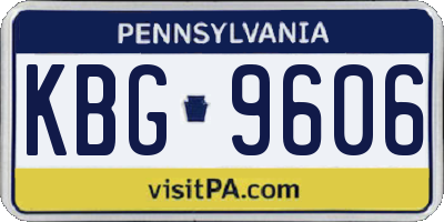 PA license plate KBG9606