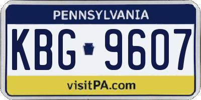 PA license plate KBG9607