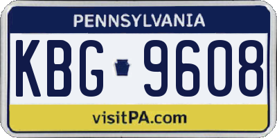 PA license plate KBG9608