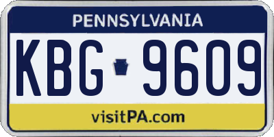 PA license plate KBG9609