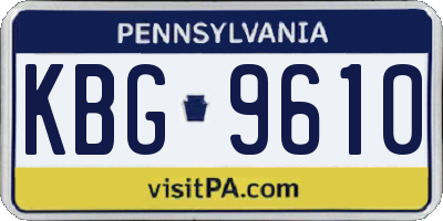 PA license plate KBG9610