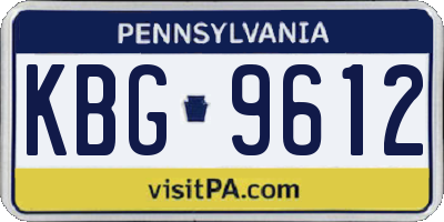 PA license plate KBG9612