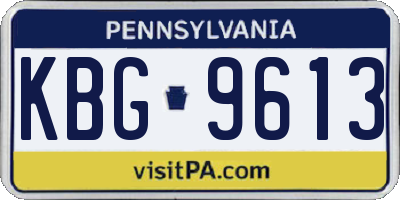 PA license plate KBG9613