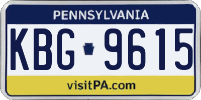 PA license plate KBG9615