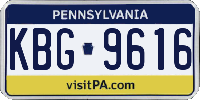 PA license plate KBG9616