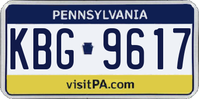 PA license plate KBG9617