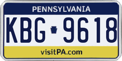PA license plate KBG9618