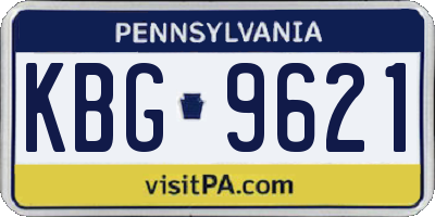 PA license plate KBG9621