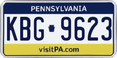 PA license plate KBG9623