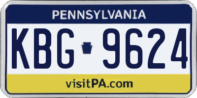 PA license plate KBG9624