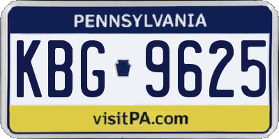 PA license plate KBG9625