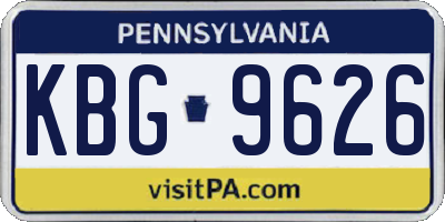 PA license plate KBG9626