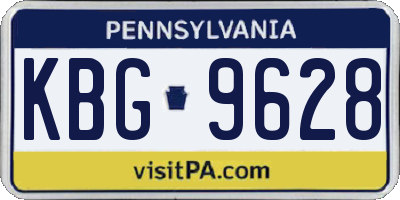 PA license plate KBG9628