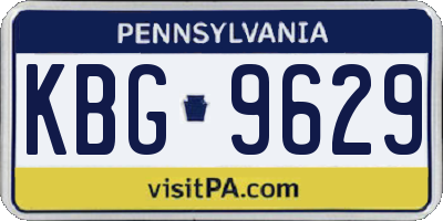 PA license plate KBG9629
