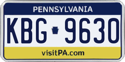 PA license plate KBG9630